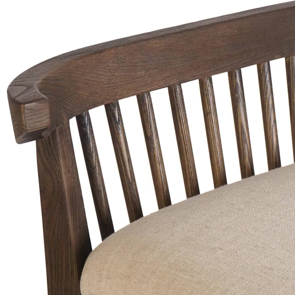 Tobin Upholstered Counter Stool - Off White, Ash Wood