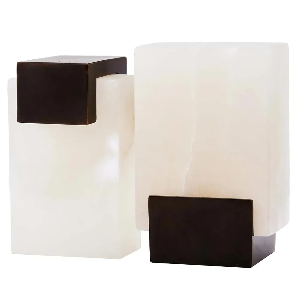 Tolliver Bookends - White, Alabaster