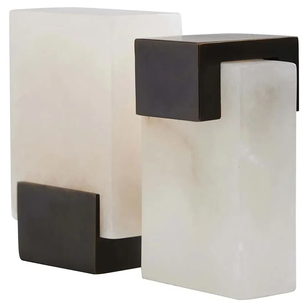 Tolliver Bookends - White, Alabaster