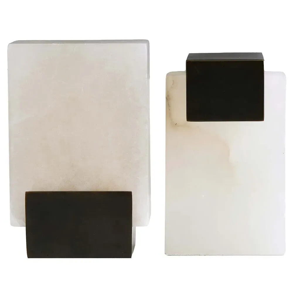 Tolliver Bookends - White, Alabaster image