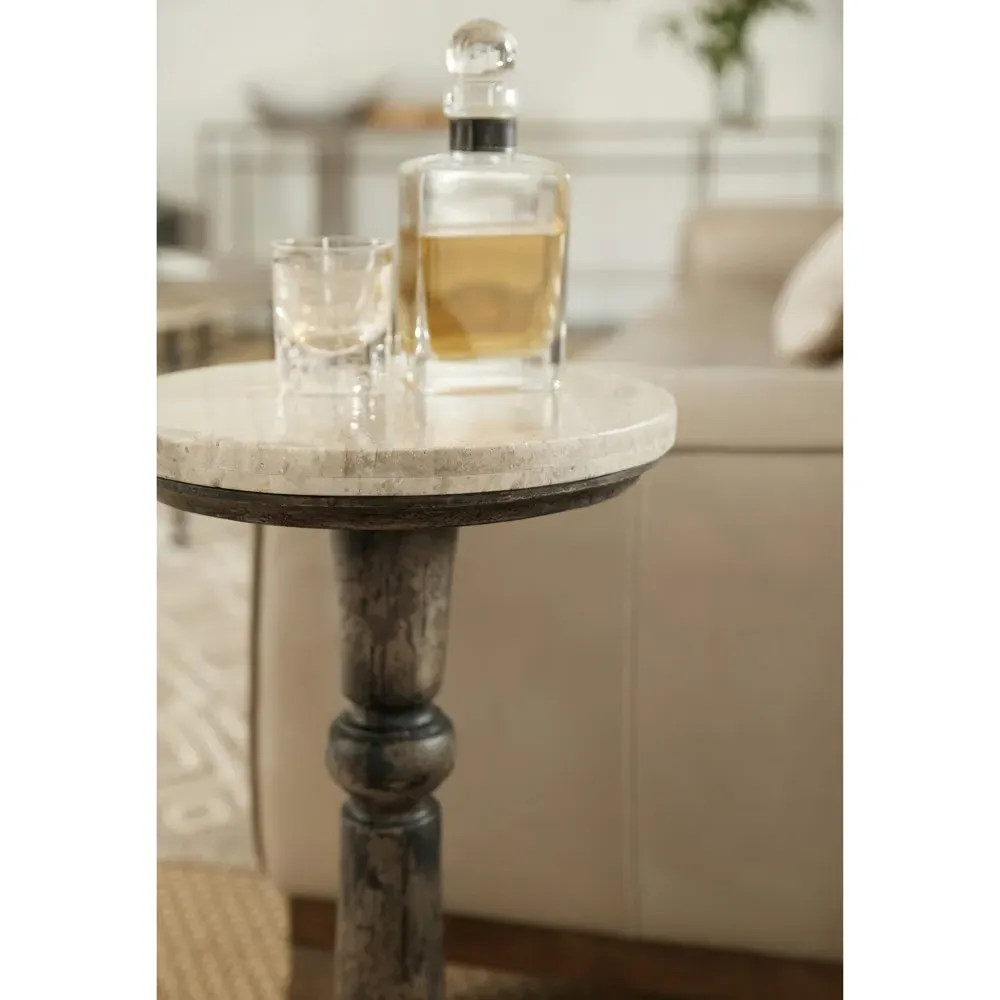Tom Square Drink Table - Black, Stone