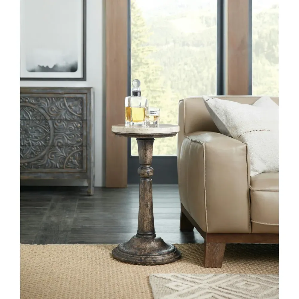 Tom Square Drink Table - Black, Stone