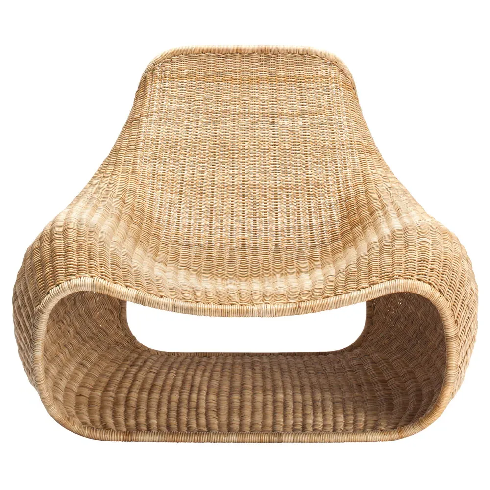 Toma Woven Rattan Steel Frame Lounge Chair - Brown image