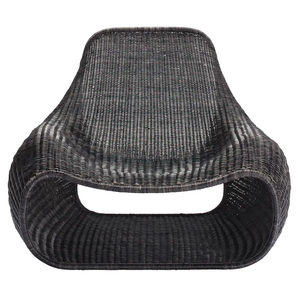 Toma Woven Rattan Steel Frame Lounge Chair - Dark Grey