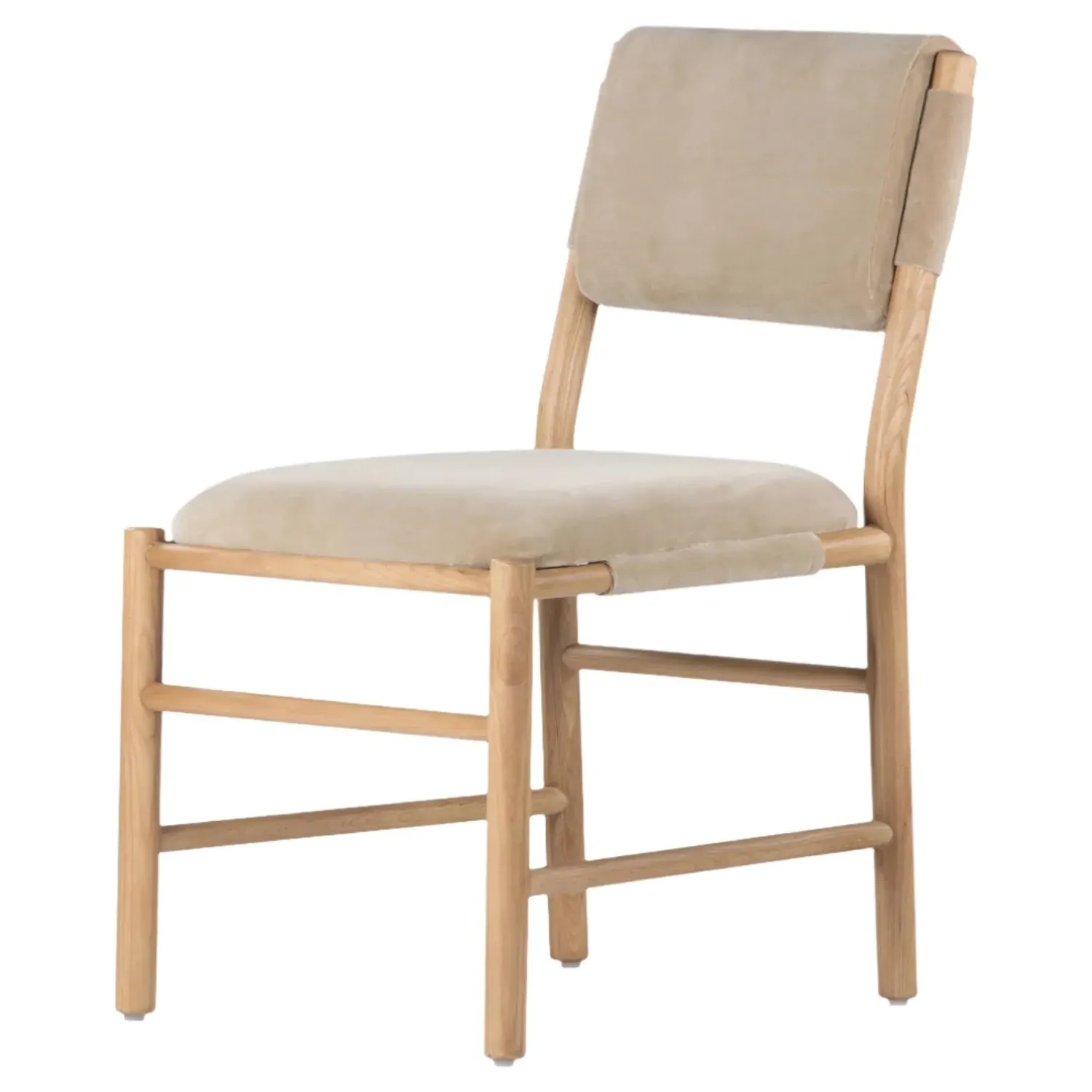 Tomer Dining Chair - Beige, Velvet