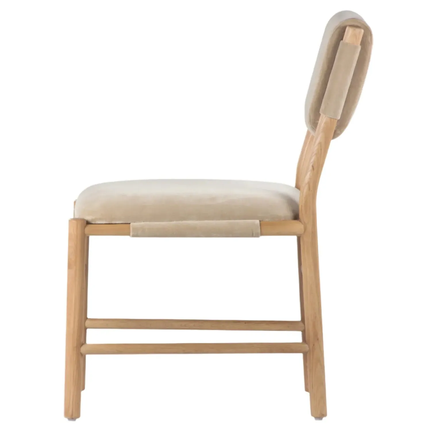 Tomer Dining Chair - Beige, Velvet