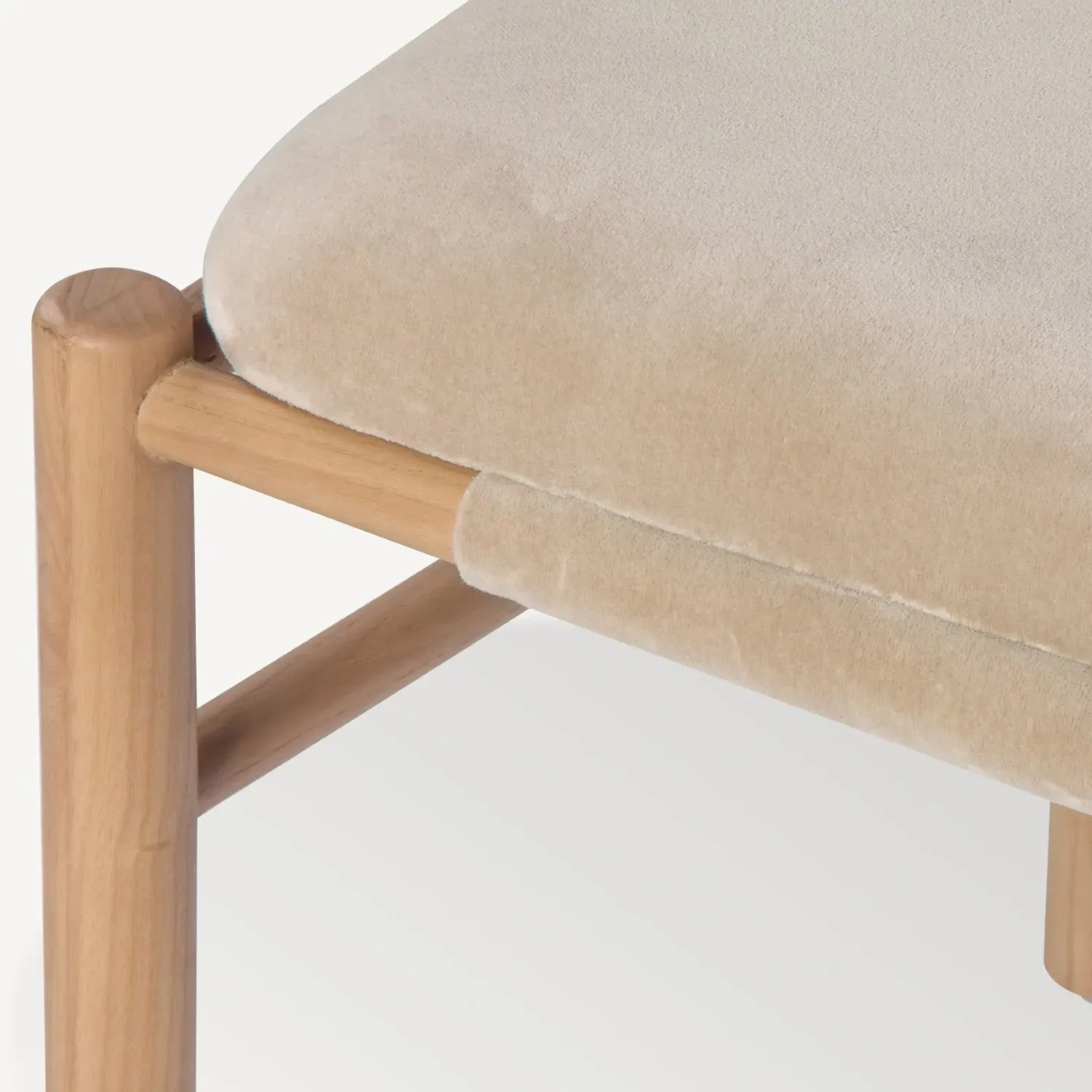 Tomer Dining Chair - Beige, Velvet