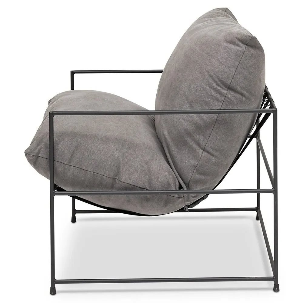 Tommy Accent Chair - Grey, Canvas