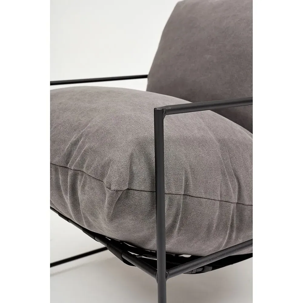 Tommy Accent Chair - Grey, Canvas
