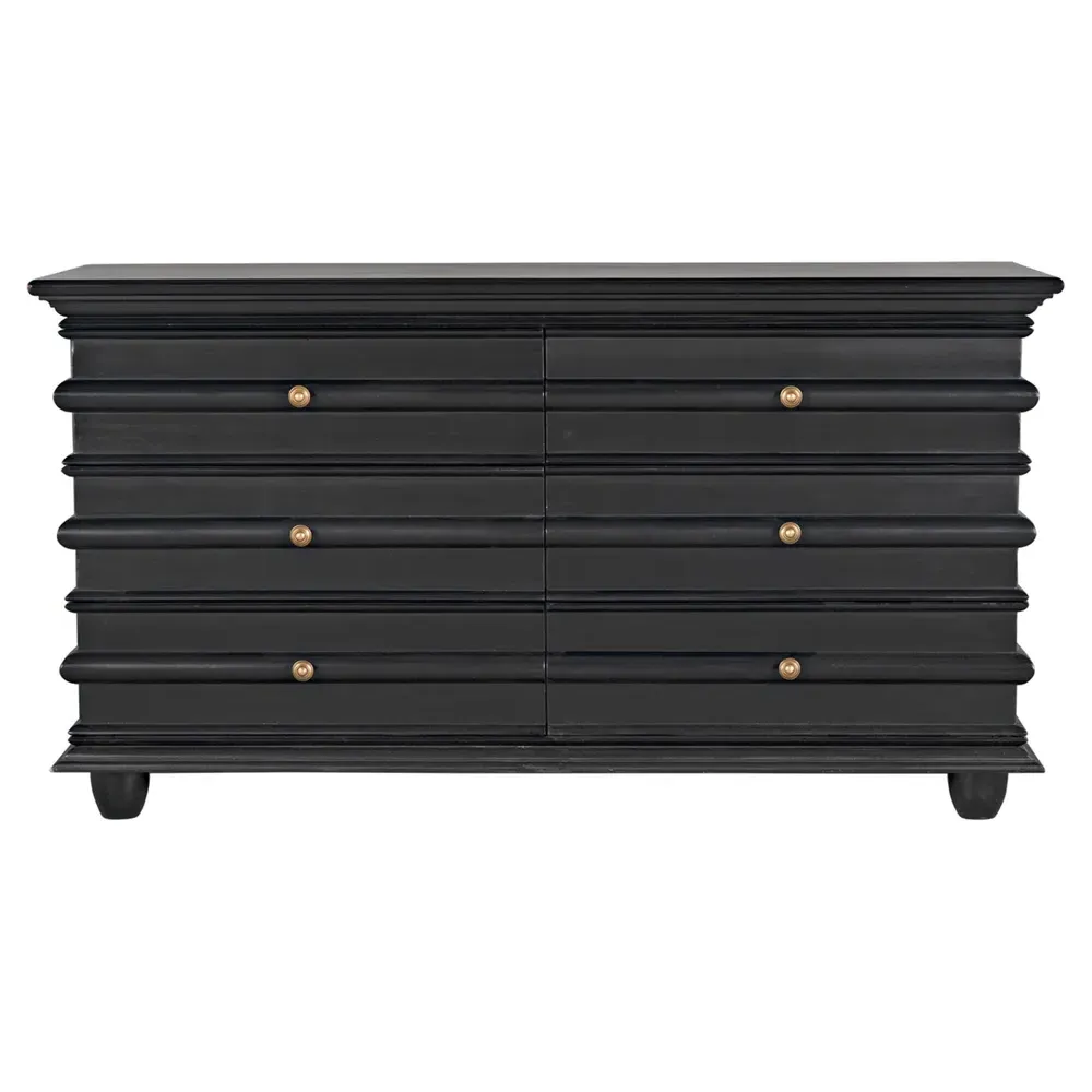 Torin Double Dresser - Black, Mahogany