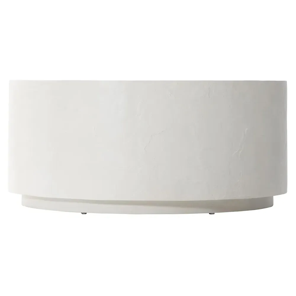 Torin Round Outdoor Coffee Table - White, Concrete