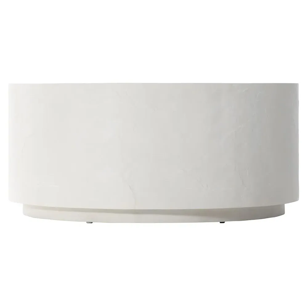 Torin Round Outdoor Coffee Table - White, Concrete