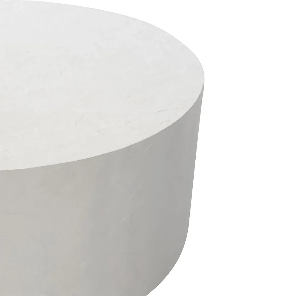 Torin Round Outdoor Coffee Table - White, Concrete