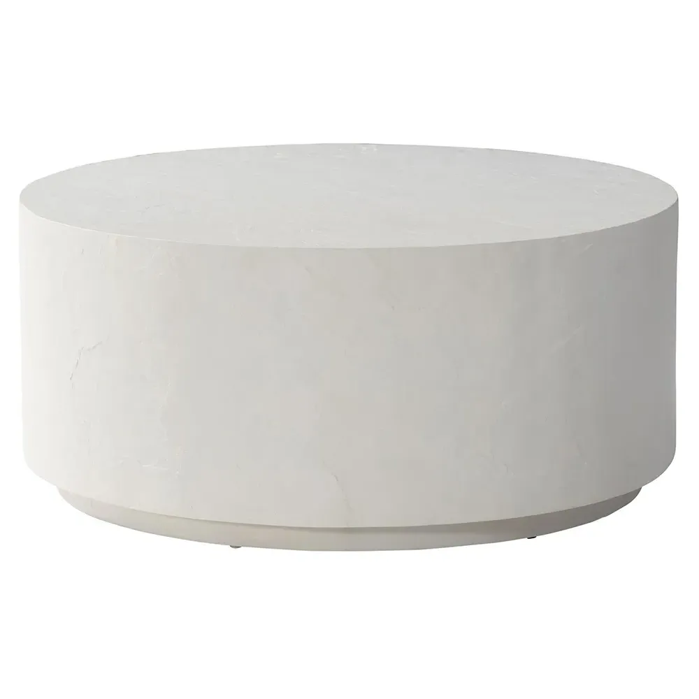 Torin Round Outdoor Coffee Table - White, Concrete