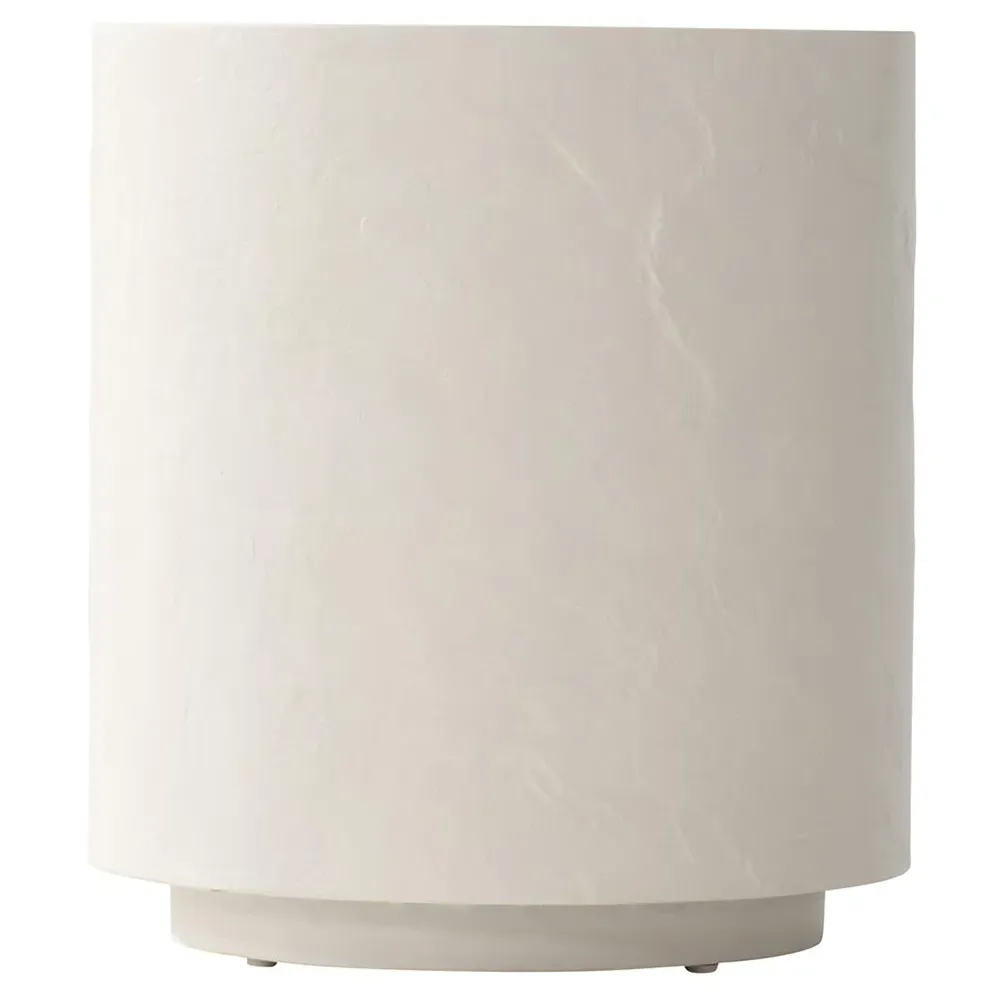 Torin Round Outdoor Side Table - White, Concrete