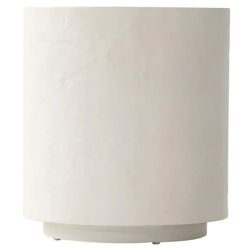 Torin Round Outdoor Side Table - White, Concrete