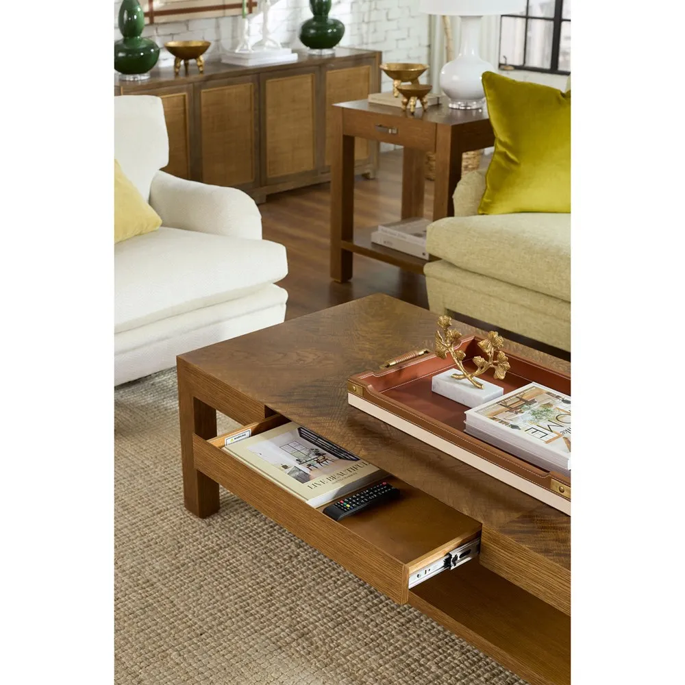 Toulon Rectangular Decorative Tray - Tan, Leather