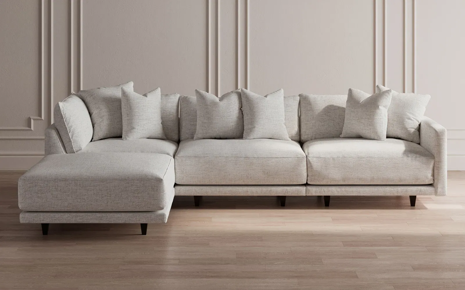 Toulouse 4-Piece Chaise Sectional - Pebble