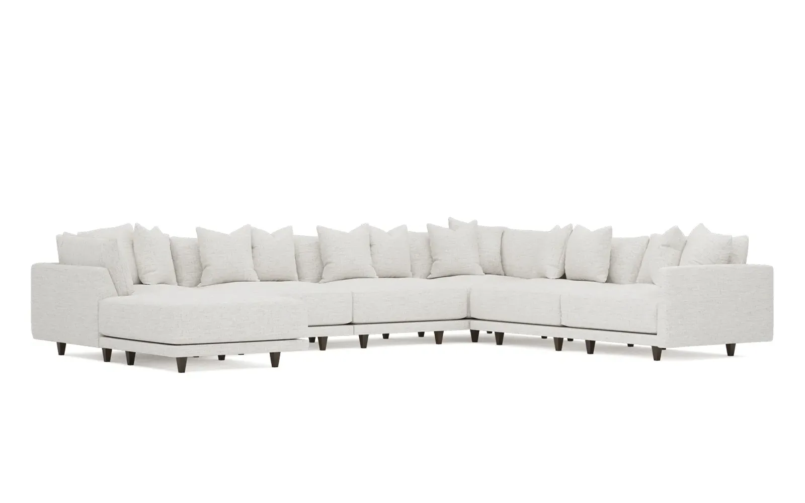 Toulouse 7-Piece Corner Sectional with Ottoman - Heathered Ivory