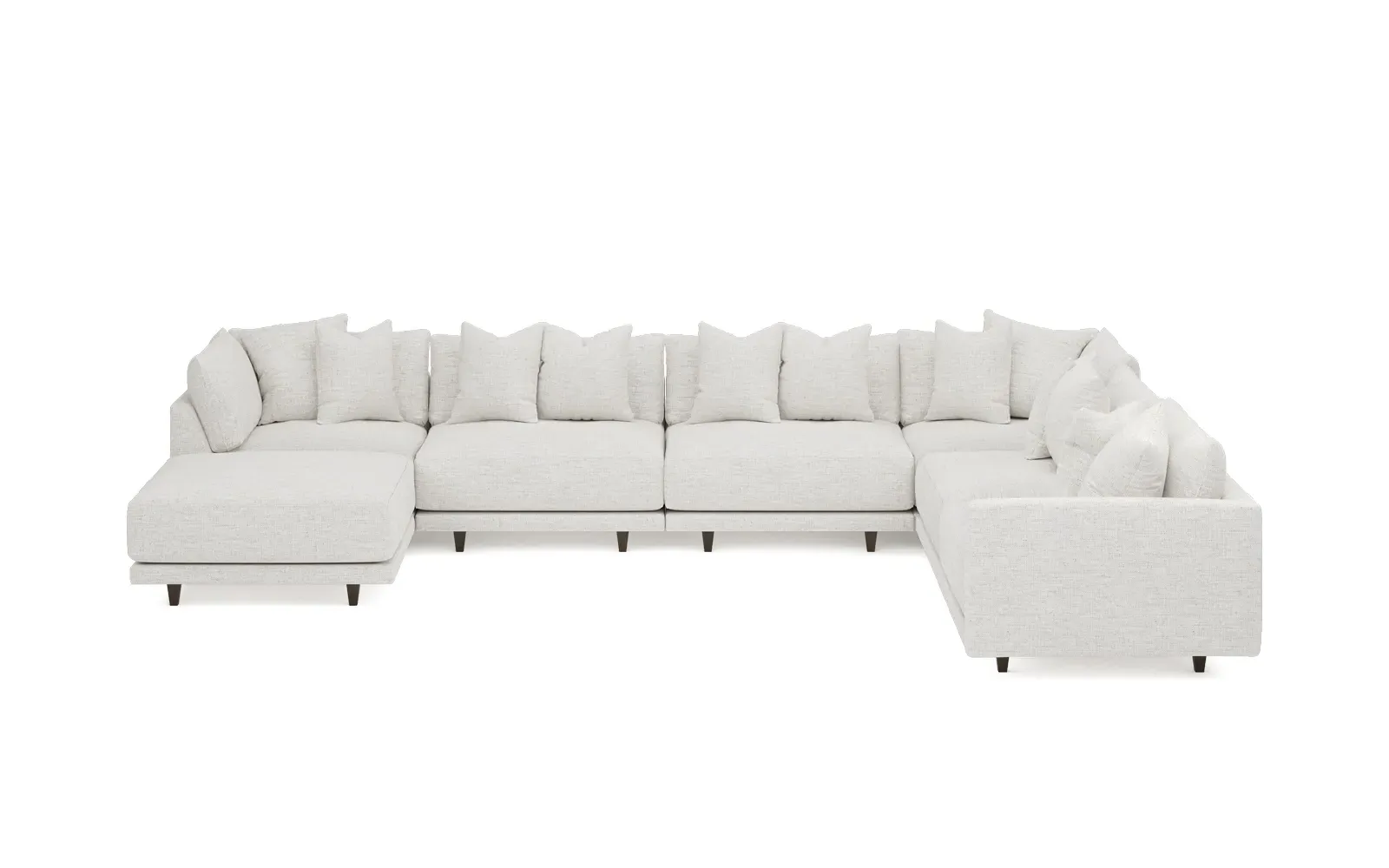 Toulouse 7-Piece Corner Sectional with Ottoman - Heathered Ivory