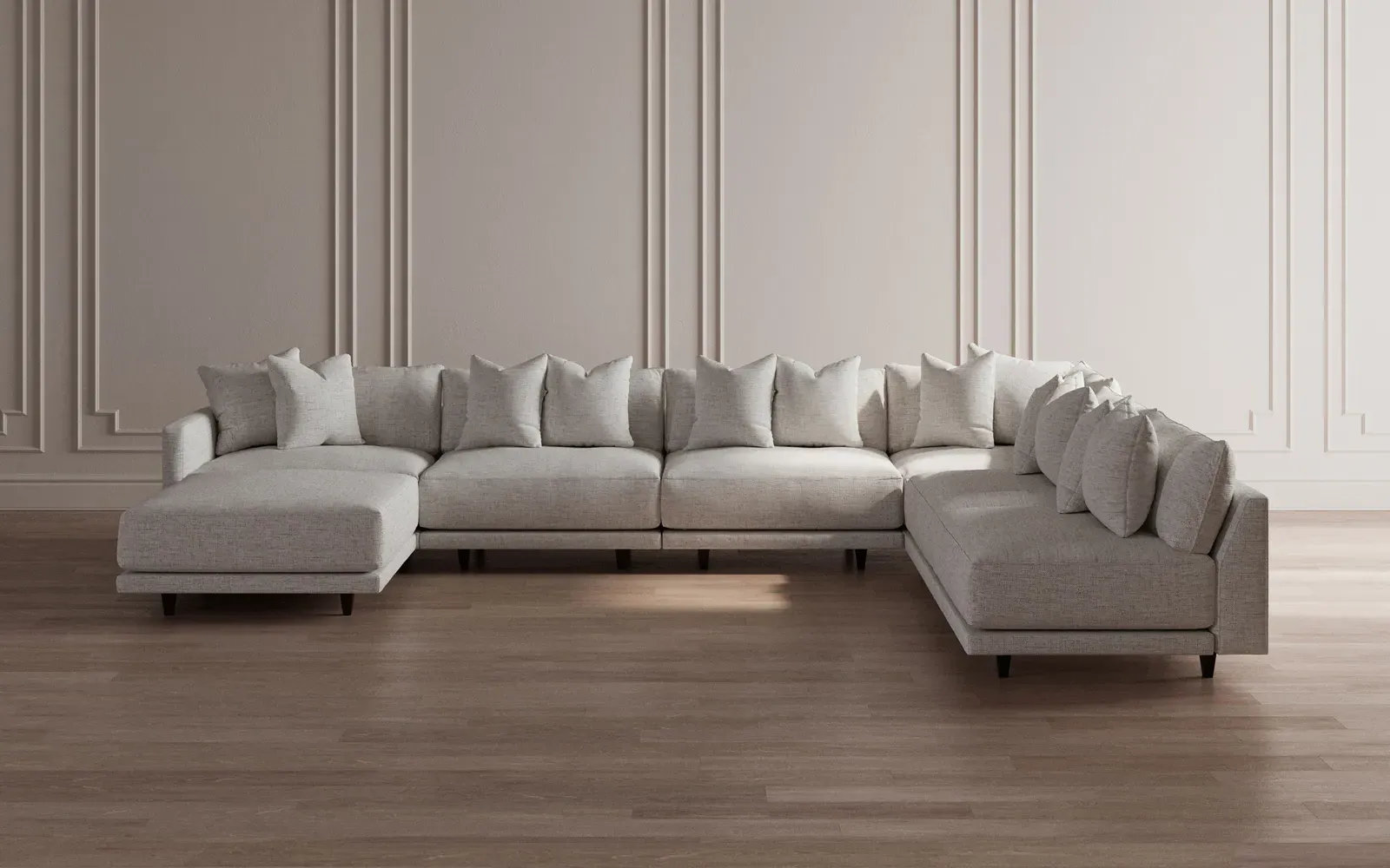 Toulouse 7-Piece Corner Sectional with Ottoman - Pebble