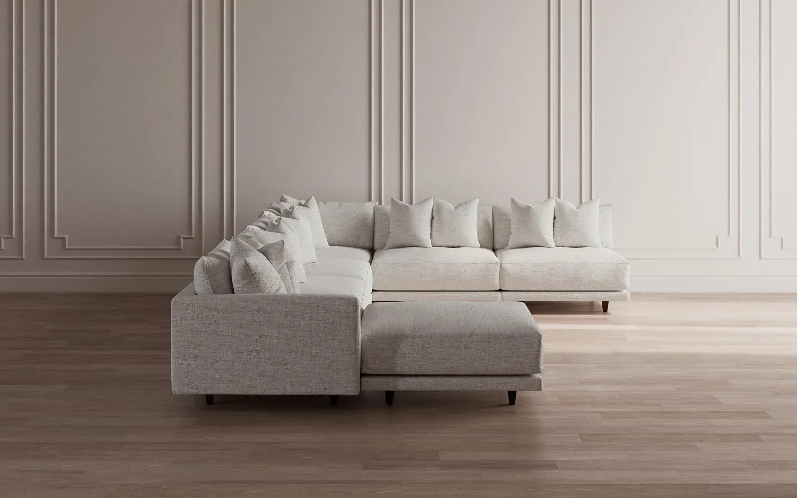 Toulouse 7-Piece Corner Sectional with Ottoman - Pebble