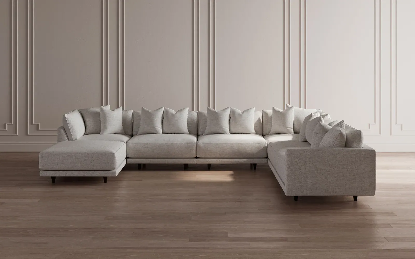 Toulouse 7-Piece Corner Sectional with Ottoman - Pebble