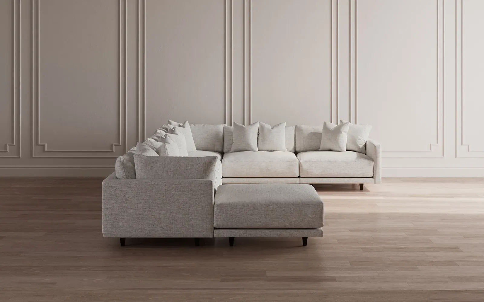 Toulouse 7-Piece Corner Sectional with Ottoman - Pebble