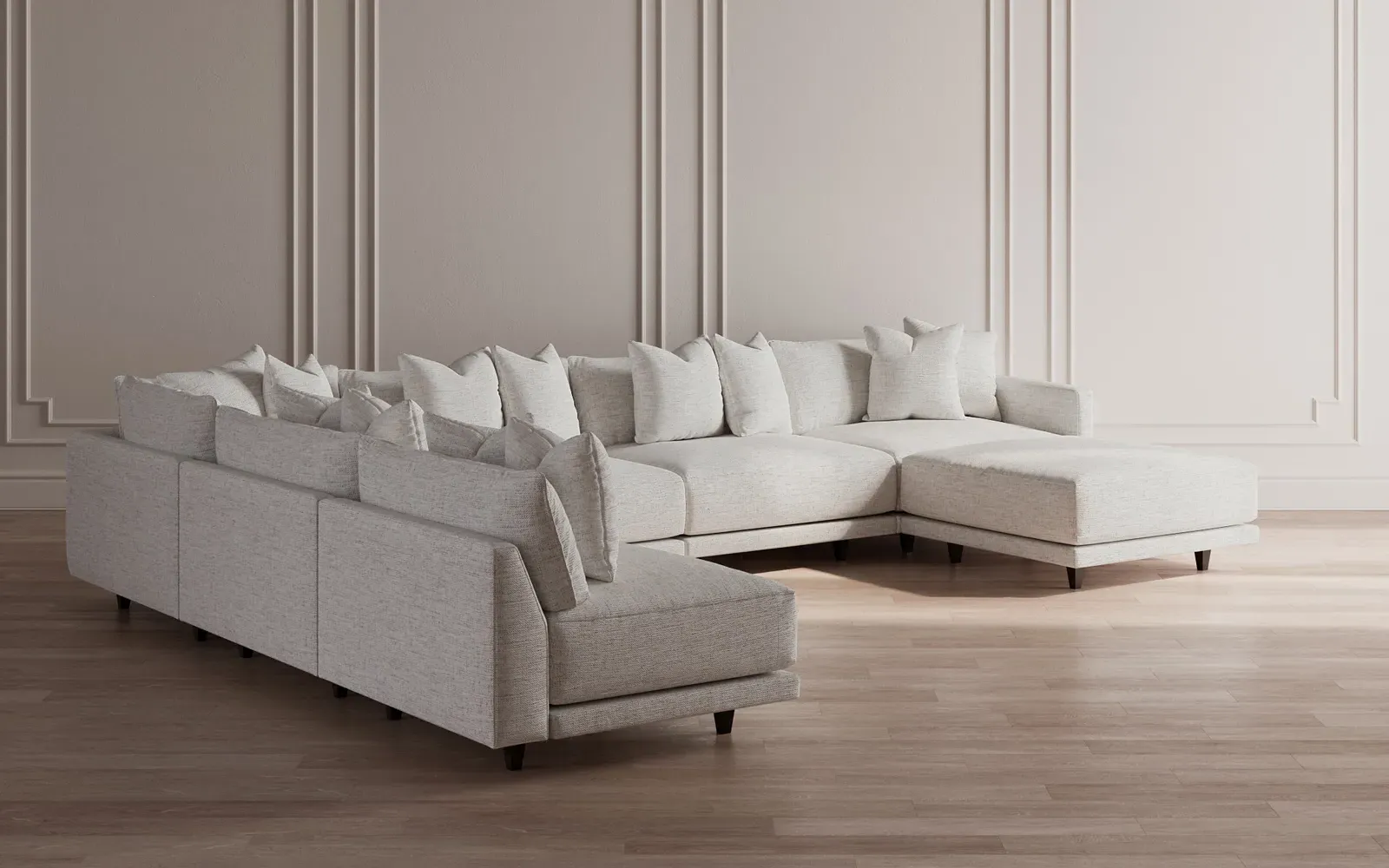 Toulouse 7-Piece Corner Sectional with Ottoman - Pebble