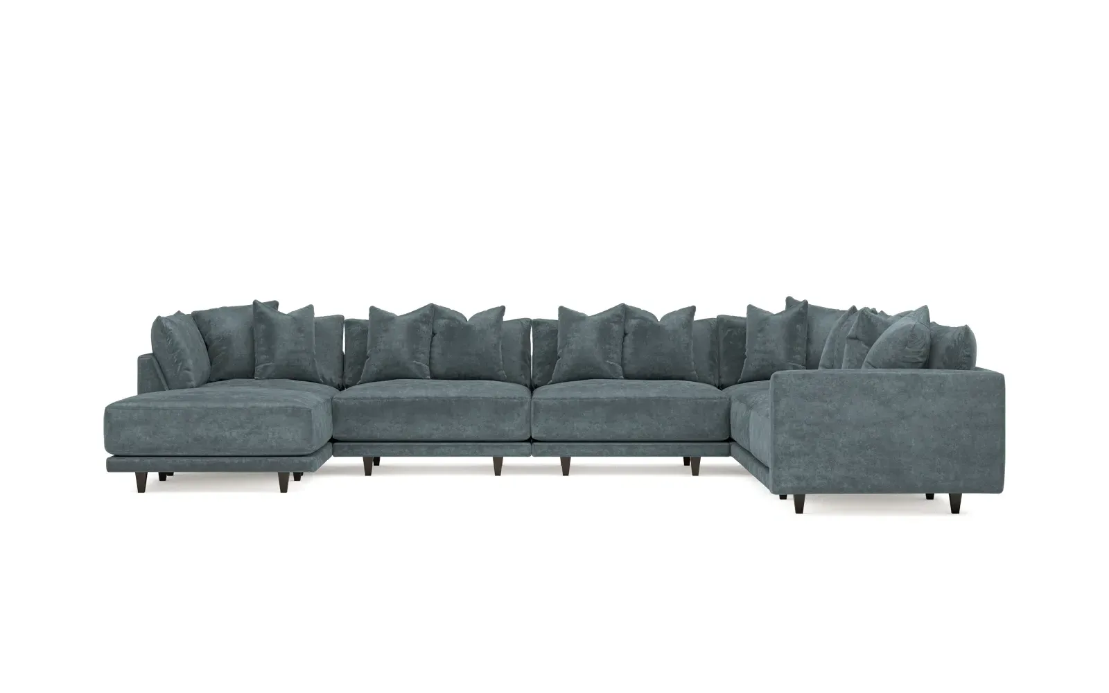 Toulouse 7-Piece Corner Sectional with Ottoman - Slate Blue