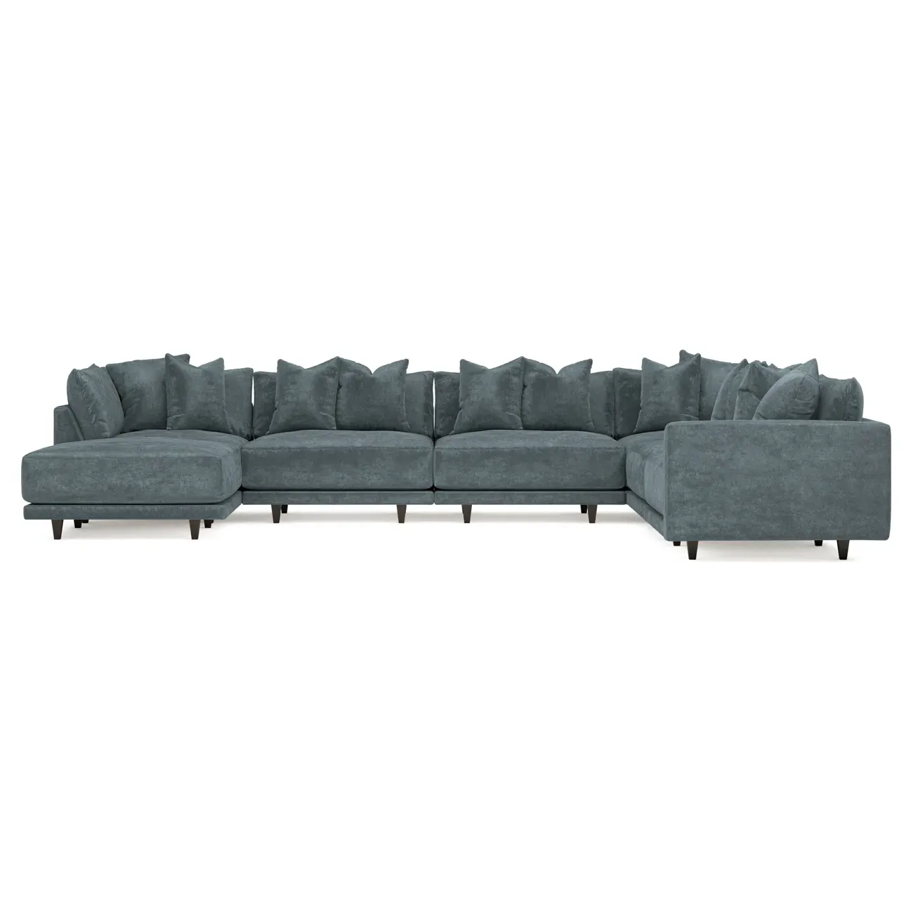 Toulouse 7-Piece Corner Sectional with Ottoman - Slate Blue
