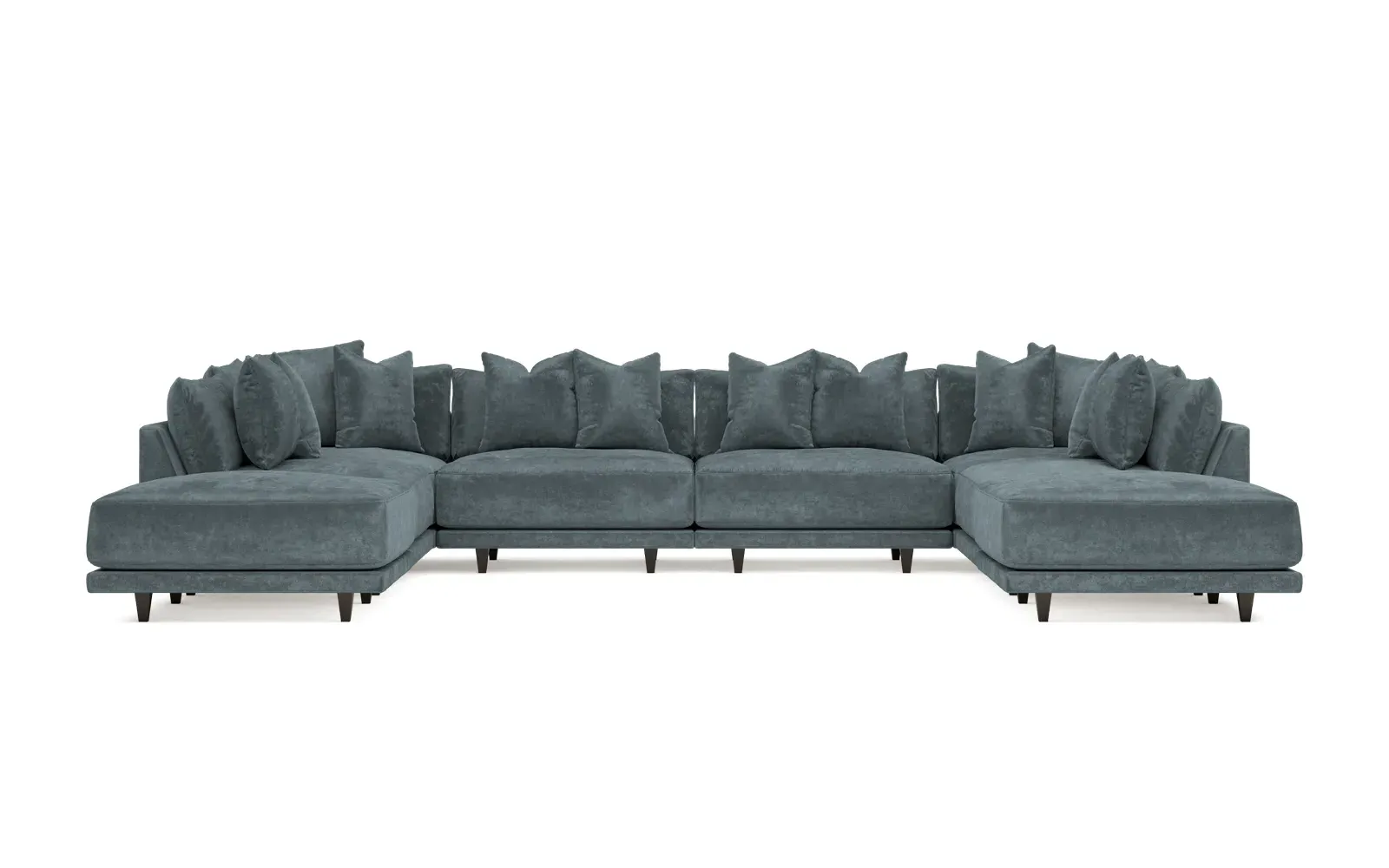 Toulouse 8-Piece U-Shaped Sectional - Slate Blue