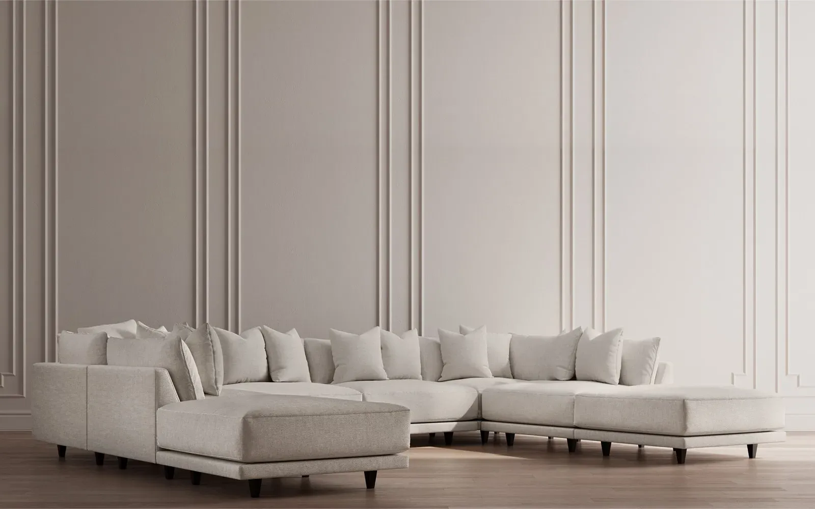 Toulouse 8-Piece U-Shaped Sectional - Slate Blue