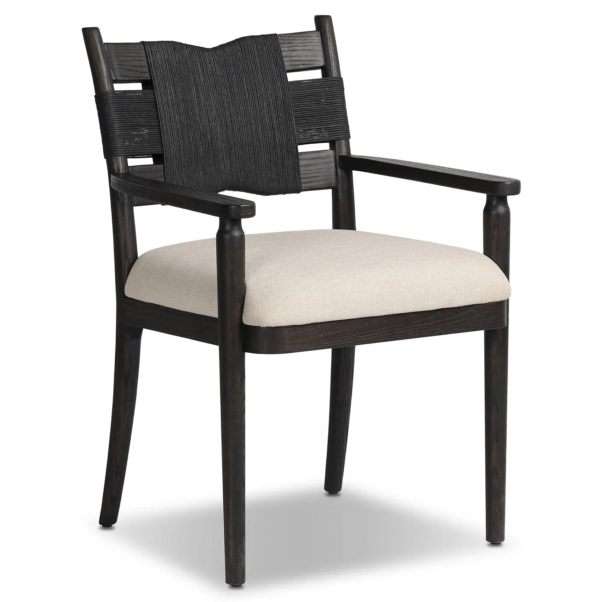Tova Dining Arm Chair - Distressed Black, Oak