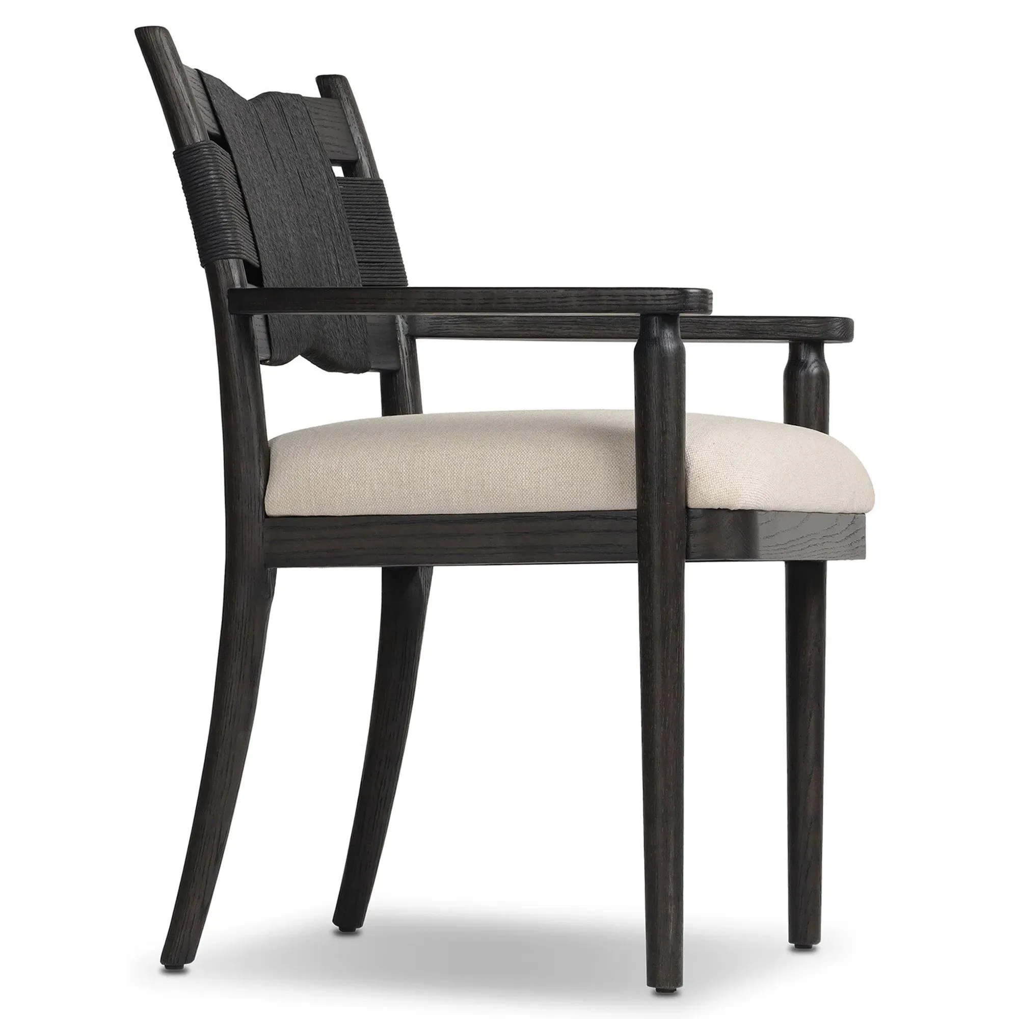 Tova Dining Arm Chair - Distressed Black, Oak