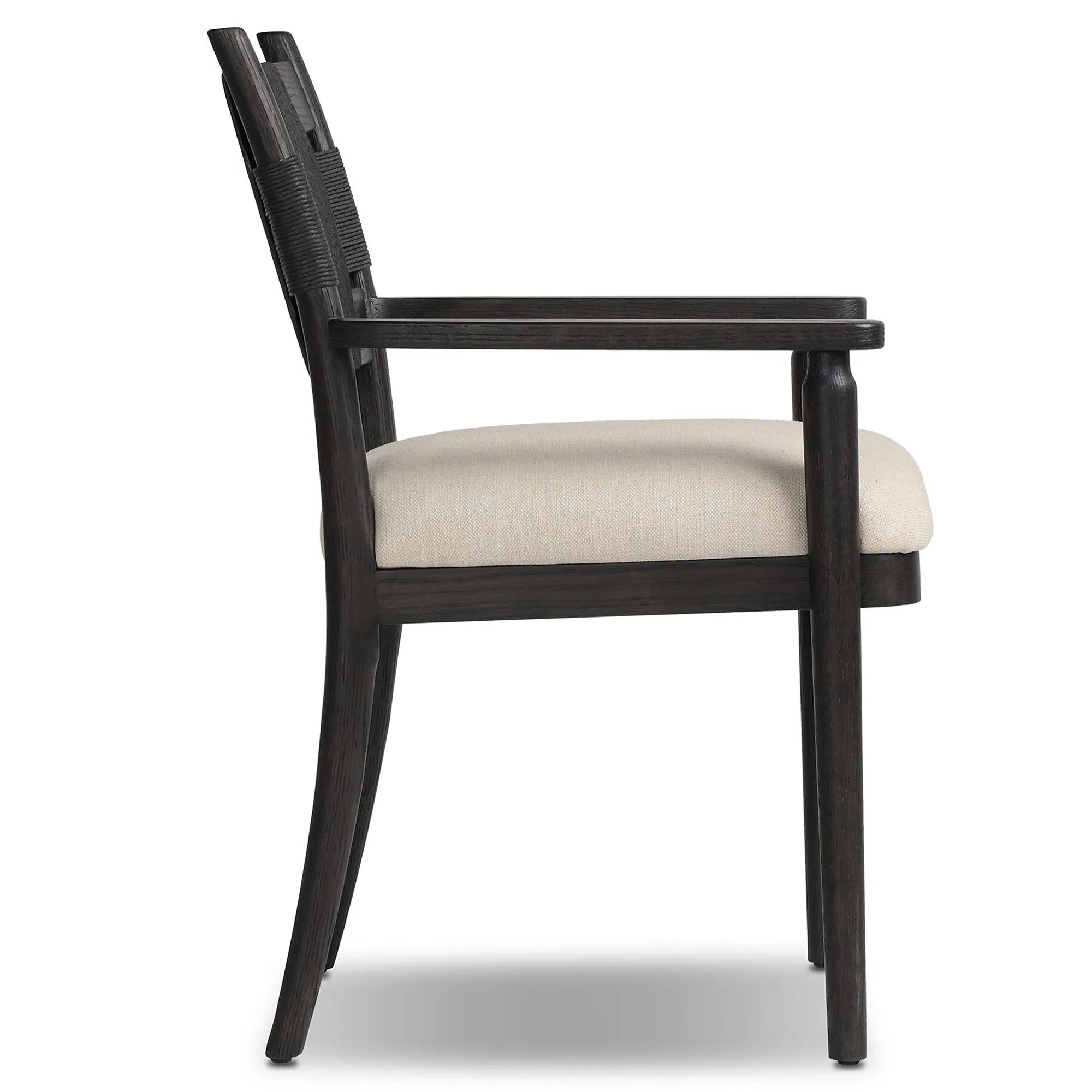 Tova Dining Arm Chair - Distressed Black, Oak