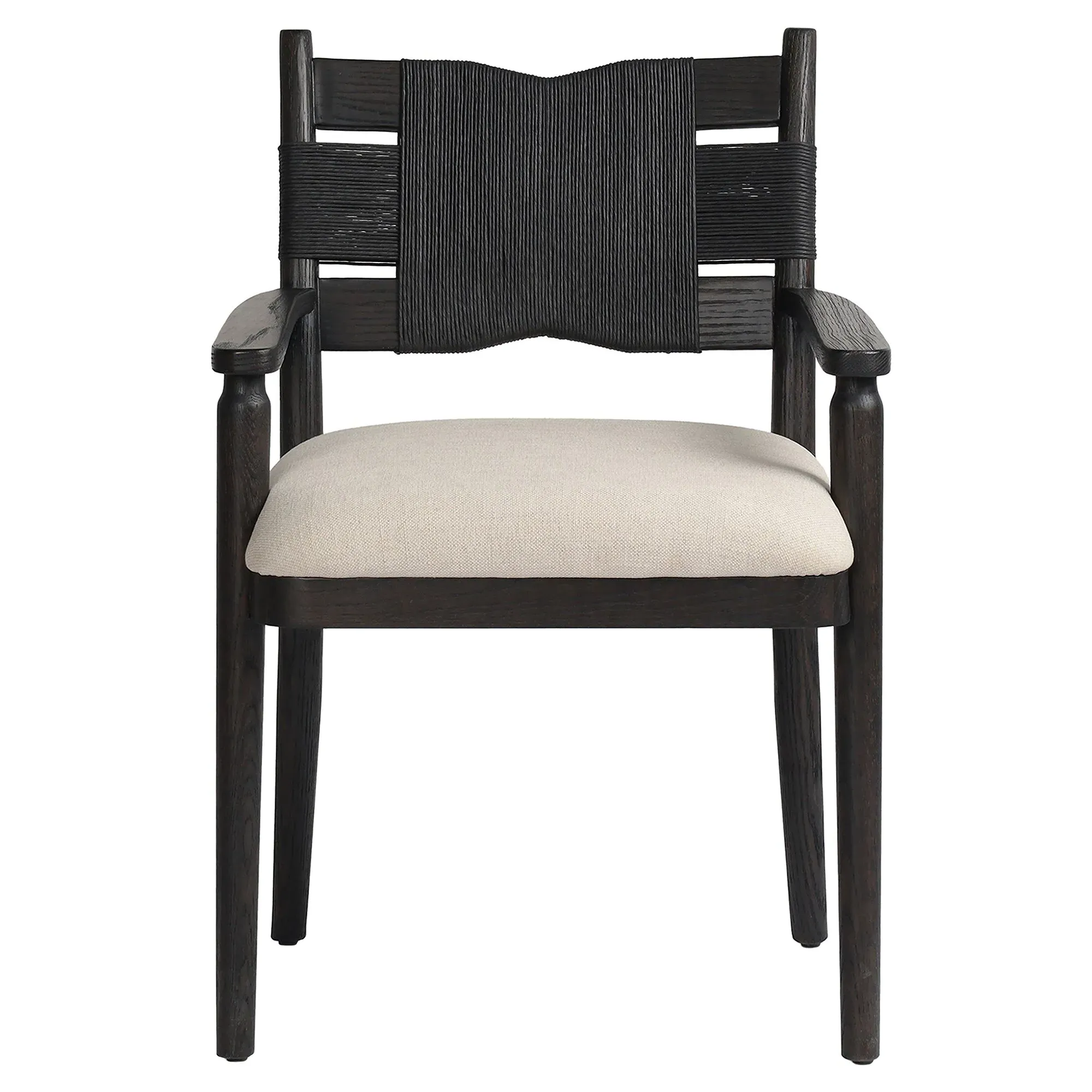 Tova Dining Arm Chair - Distressed Black, Oak image