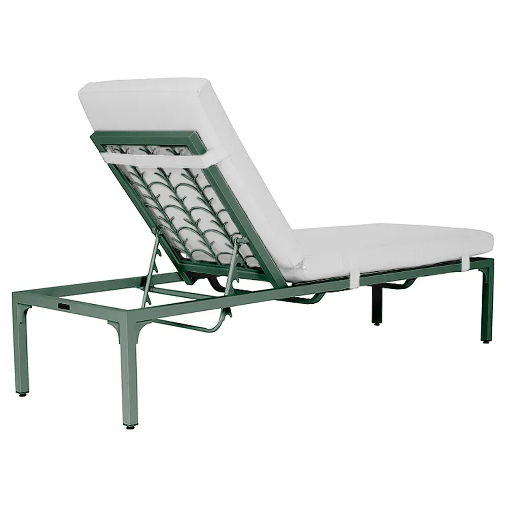 Tracey Outdoor Chaise Lounge - White, Aluminum