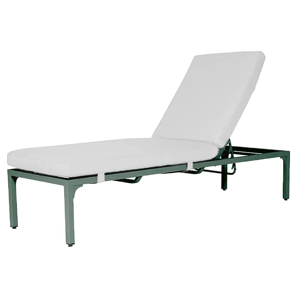 Tracey Outdoor Chaise Lounge - White, Aluminum