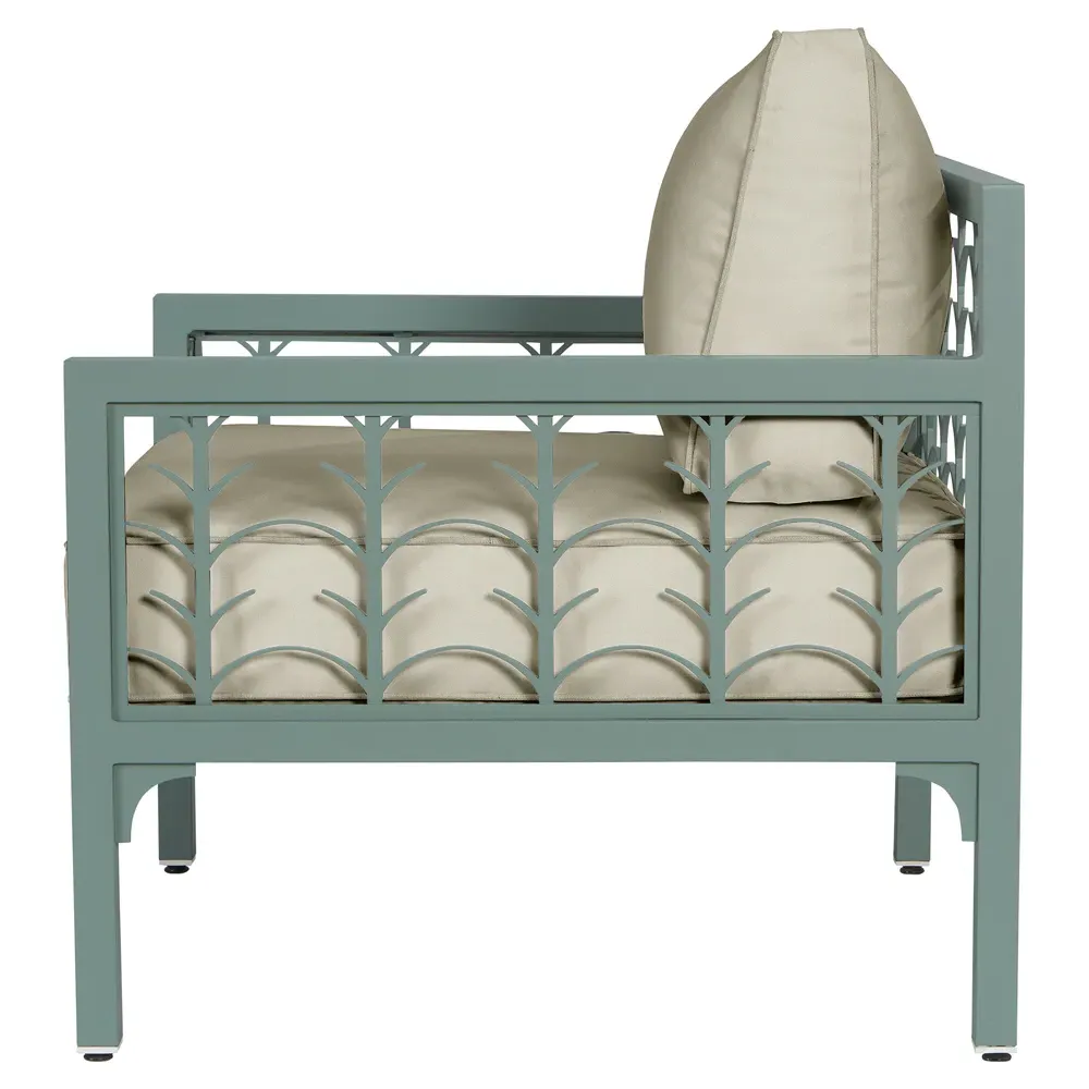 Tracey Outdoor Lounge Chair - Beige, Aluminum