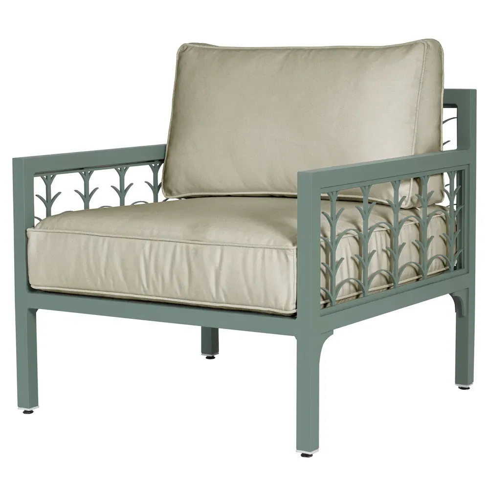 Tracey Outdoor Lounge Chair - Beige, Aluminum