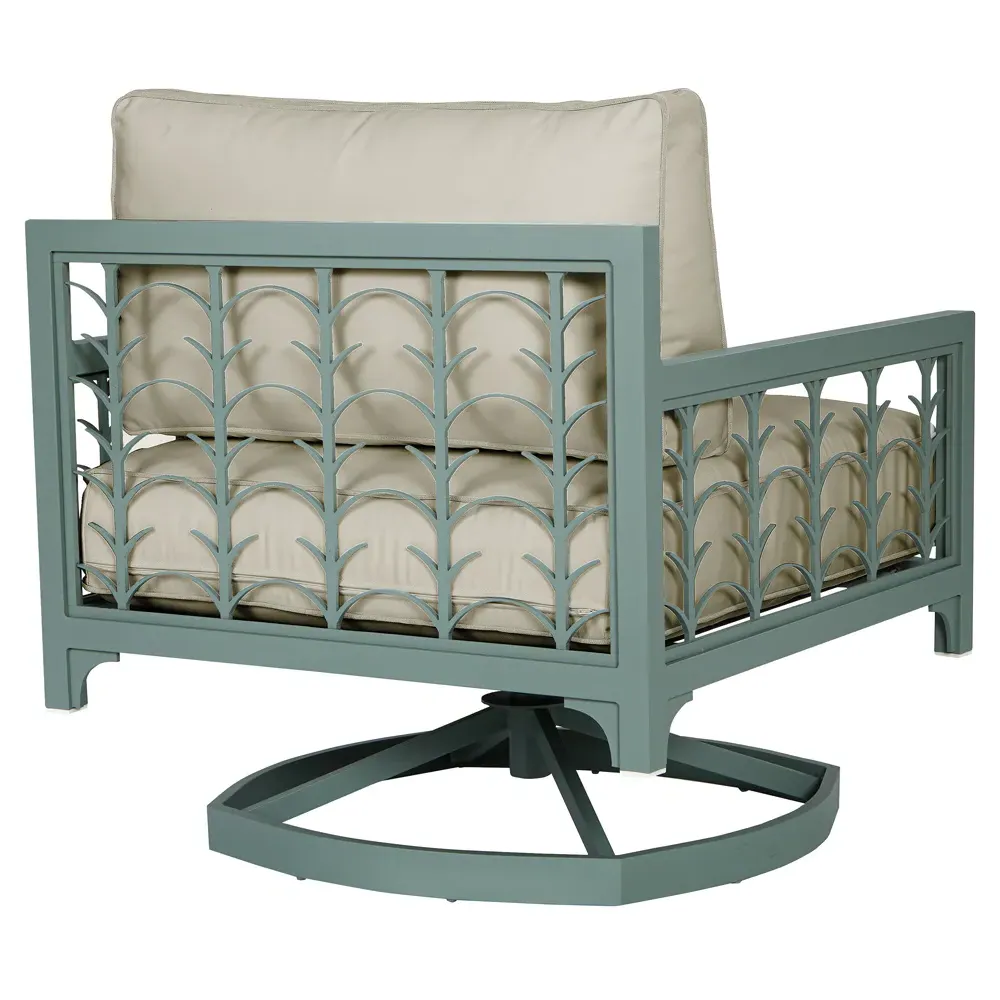 Tracey Swivel Rocker Chair - Beige, Aluminum