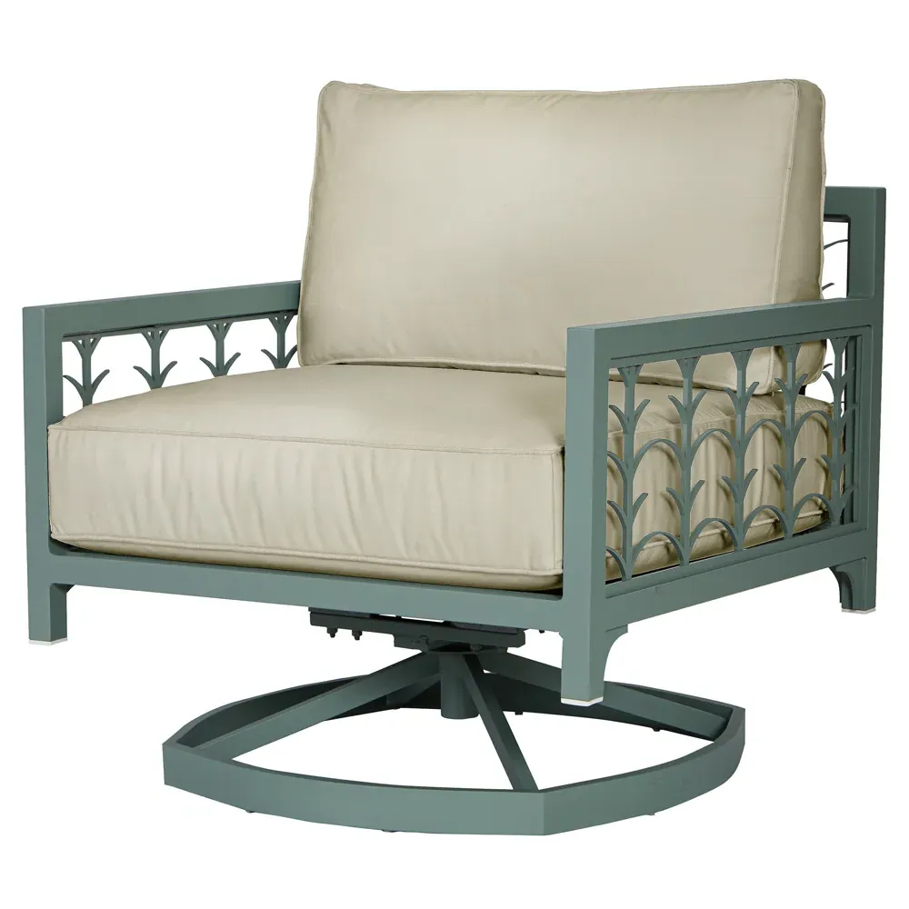 Tracey Swivel Rocker Chair - Beige, Aluminum