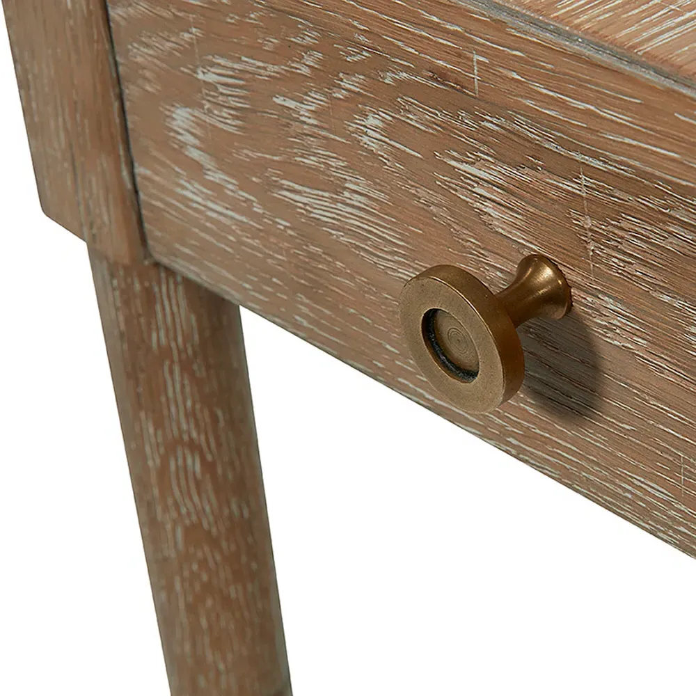 Tradd Drink Table - Limewash Brown, Oak