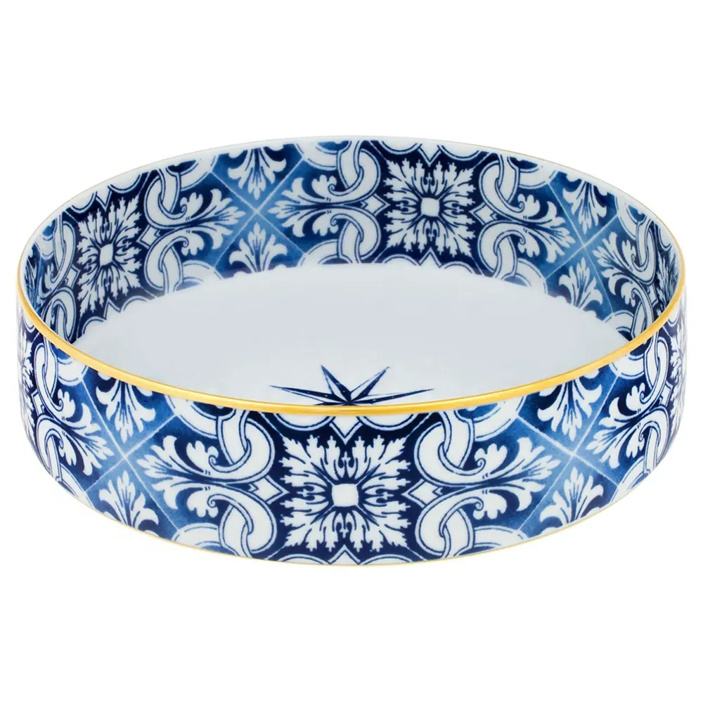 Transatlantica Global Blue Porcelain Cardinal Salad Bowl - Blue image