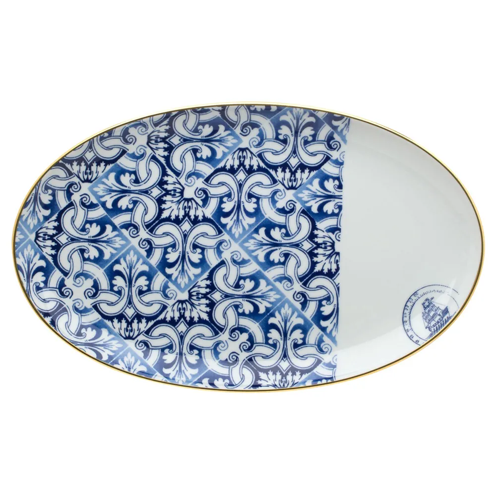 Transatlantica Global Oval Platter - Blue, Porcelain image