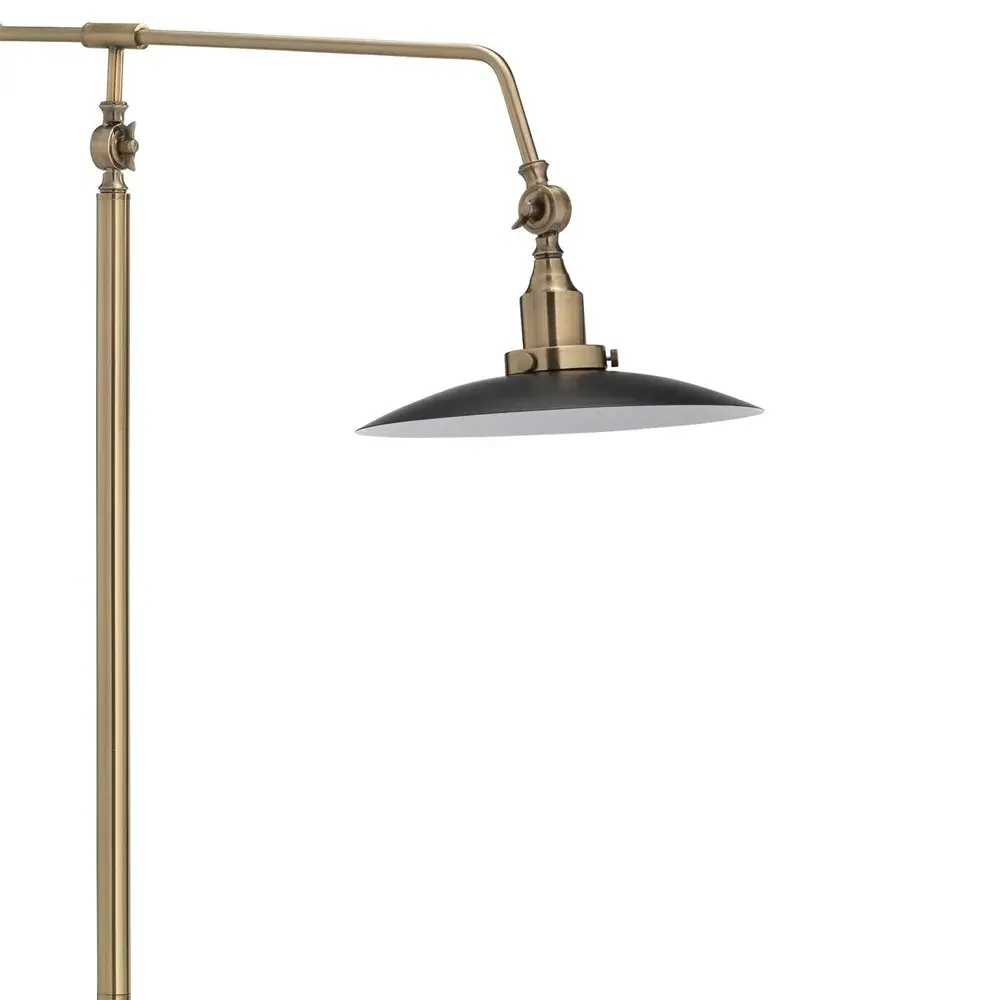 Travis Swing Arm Floor Lamp - Antique Brass, Metal