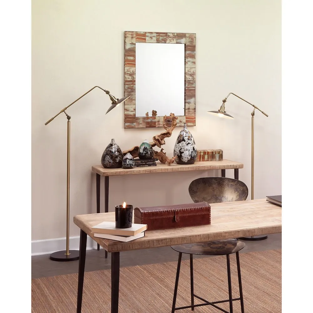 Travis Swing Arm Floor Lamp - Antique Brass, Metal