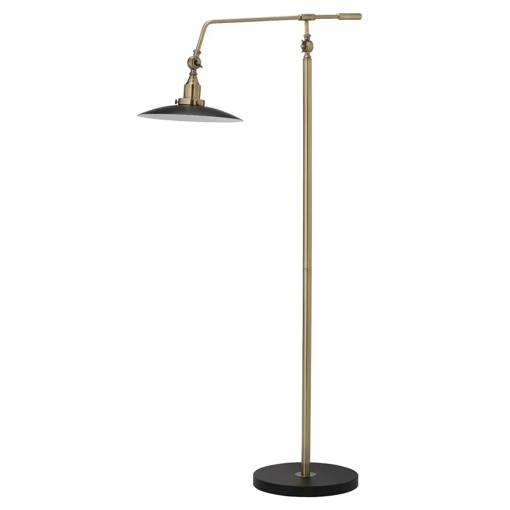 Travis Swing Arm Floor Lamp - Antique Brass, Metal
