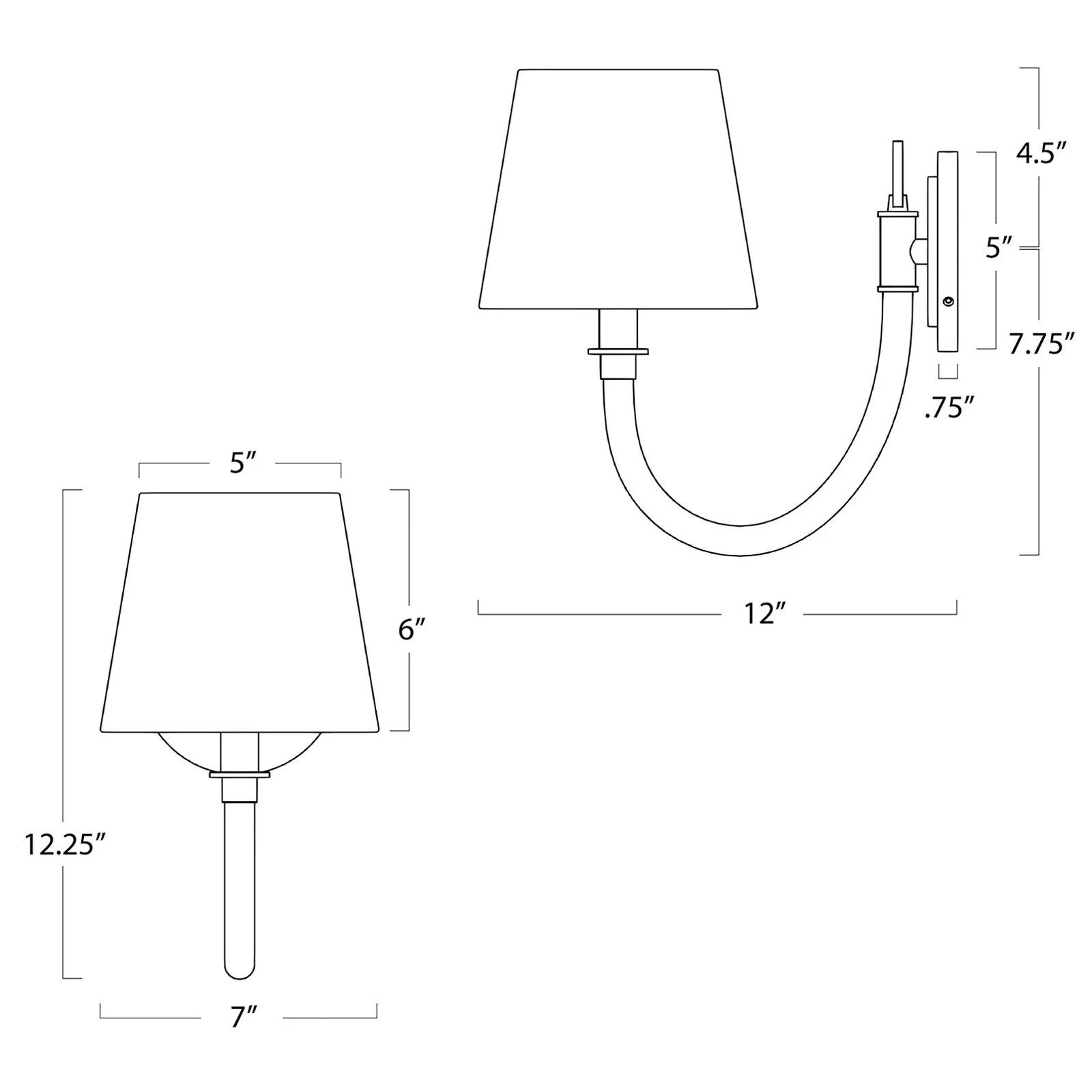 Treble Bamboo Wrapped Single Sconce - Natural, Brass